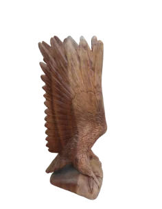 Scultura Aquila in Legno di Suar 50 cm – Realizzata a... 2