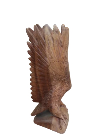 Scultura Aquila in Legno di Suar 50 cm –...