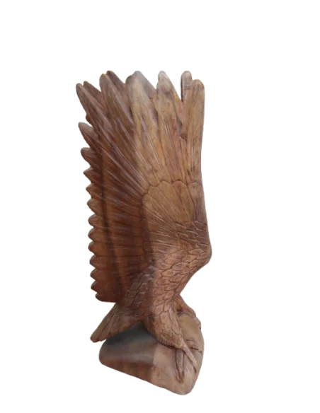 Scultura Aquila in Legno di Suar 50 cm – Realizzata a Mano in Indonesia