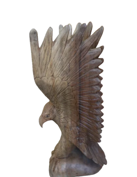 Scultura Aquila in Legno di Suar 50 cm – Realizzata a Mano in Indonesia