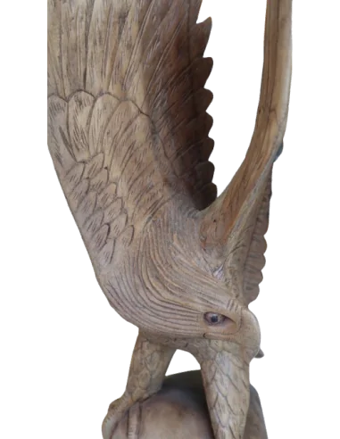 Scultura Aquila in Legno di Suar 50 cm –...