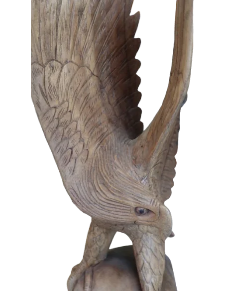 Scultura Aquila in Legno di Suar 50 cm – Realizzata a Mano in Indonesia