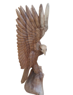 Scultura Aquila in Legno di Suar 52 cm – Realizzata a... 2