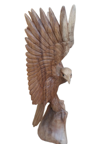 Scultura Aquila in Legno di Suar 52 cm –...