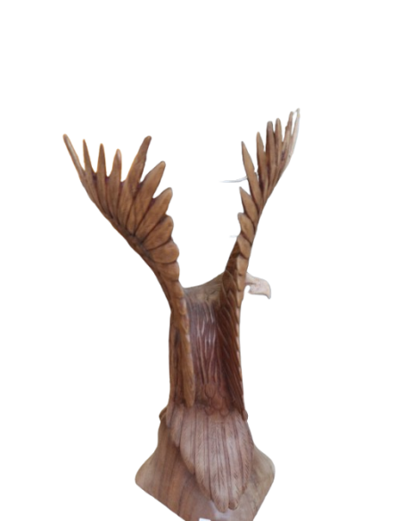 Scultura Aquila in Legno di Suar 52 cm – Realizzata a Mano in Indonesia