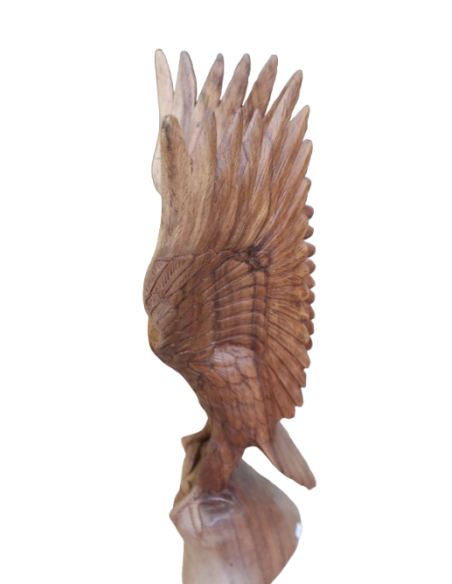 Scultura Aquila in Legno di Suar 52 cm – Realizzata a Mano in Indonesia