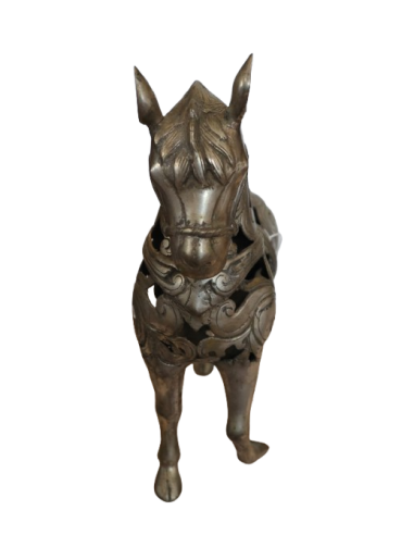 Scultura Cavallo in Metallo Intarsiato –...