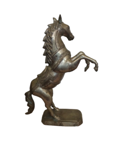 Scultura Cavallo Impennato in Metallo Intarsiato – 55 cm...