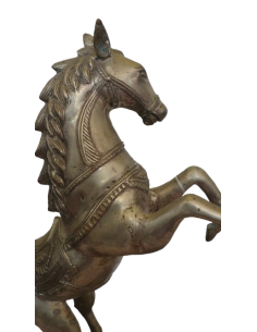 Scultura Cavallo Impennato in Metallo Intarsiato – 55 cm... 2