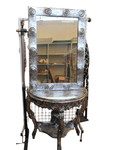 Consolle Barocca in Legno con Finitura Foglia...