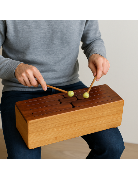 Tongue Drum in Legno Australiano cm 50x19x20h – Strumento Musicale Artigianale Made in Italy