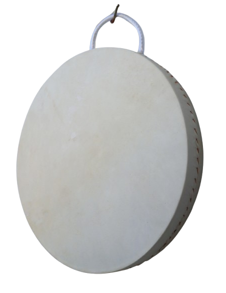 Tamburo Oceanico in Pelle Ø30 cm Realizzato a Mano in Indonesia – Strumento Etnico per Meditazione, Yoga e Arredo Es