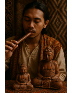 Statua Buddha in Legno di Suar 16 cm – Scultura Etno Chic... 2