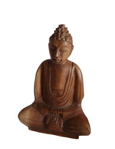 Statua Buddha in Legno di Suar 16 cm – Scultura...