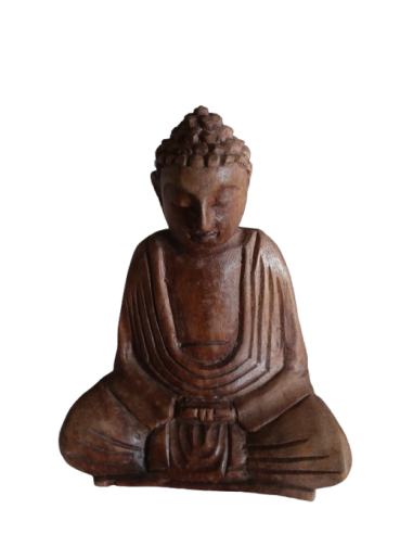 Statua Buddha in Legno di Suar 16 cm – Scultura...