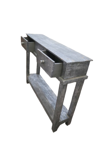 Consolle in Legno di Albesia 100x25x80 cm –...