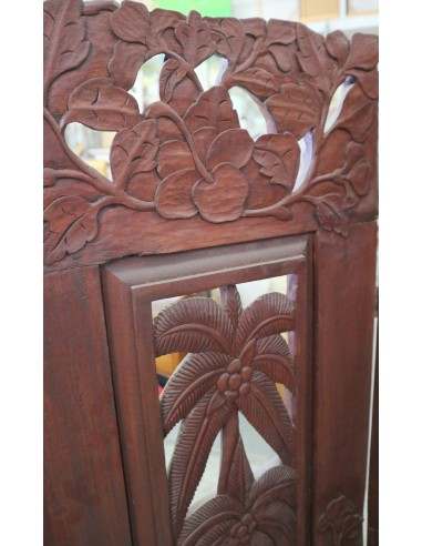 Paravento in Legno Teak Intagliato a Mano da...