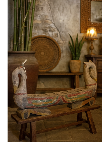 Antico Gioco Indonesiano in Legno Massello - Oltre 200 Anni - Arte Tribale 150x20x67h