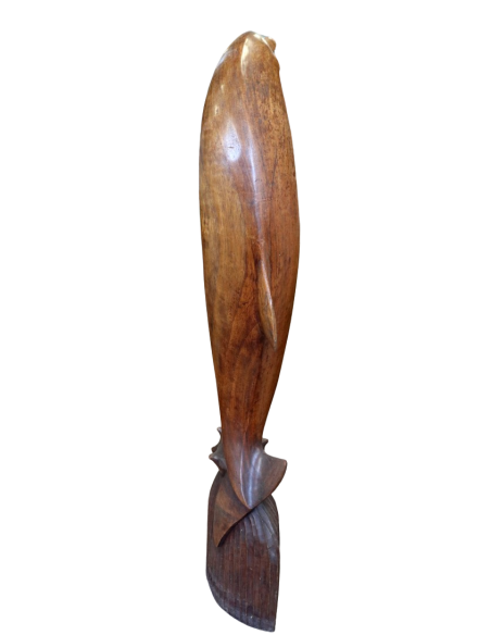 Scultura Delfino in Legno di Teak Massello – 98 cm – Intagliata a Mano in Indonesia