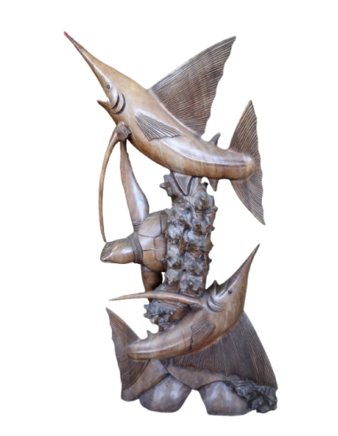 Scultura Marina in Teak Massello – Marlin e...