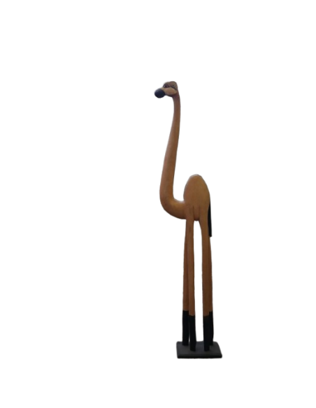 Statua in Legno di Cammello Stilizzato – Altezza 200 cm – Scultura Artigianale Indonesiana