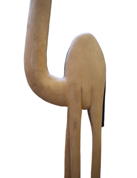 Statua in Legno di Cammello Stilizzato – Altezza 200 cm – Scultura Artigianale Indonesiana