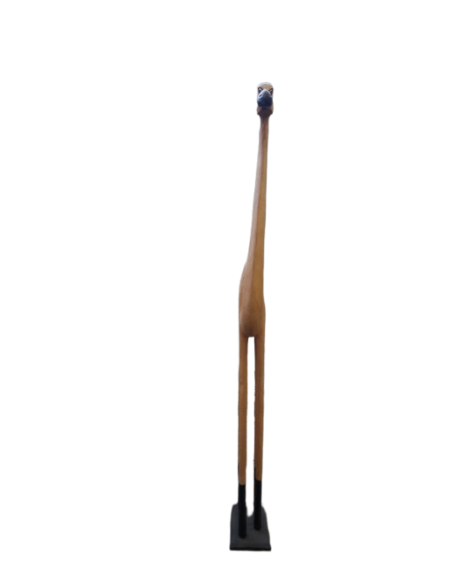 Statua in Legno di Cammello Stilizzato – Altezza 200 cm – Scultura Artigianale Indonesiana