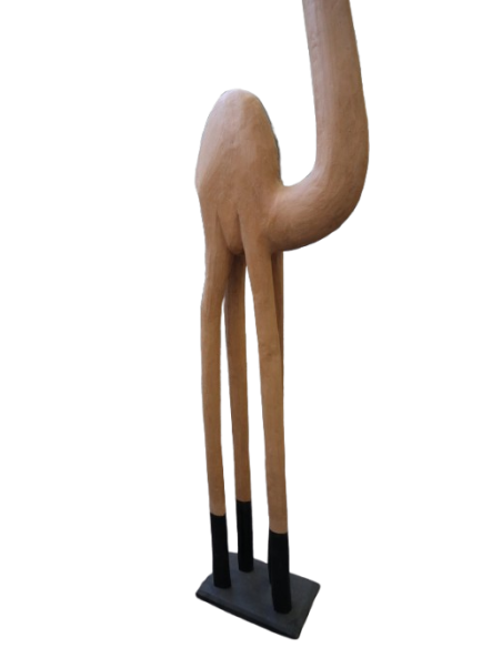 Statua in Legno di Cammello Stilizzato – Altezza 200 cm – Scultura Artigianale Indonesiana