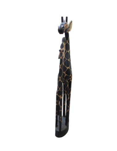 Statua in Legno Giraffa Mamma e Cucciolo 100 cm...
