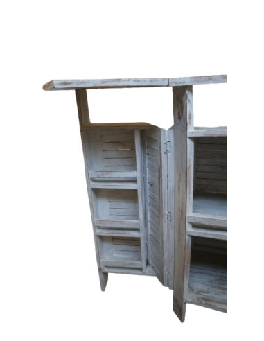 Mobile Bar Curvo Richiudibile in Legno di Teak...