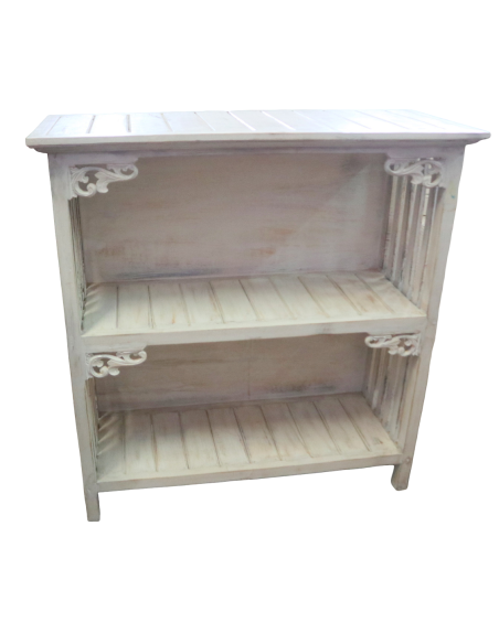 Consolle ingresso shabby chic in legno di Albesia decapato – cm 85x35,5x90h – Fatto a mano in Indonesia