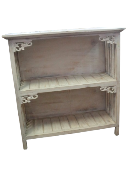 Consolle ingresso shabby chic in legno di Albesia decapato – cm 85x35,5x90h – Fatto a mano in Indonesia