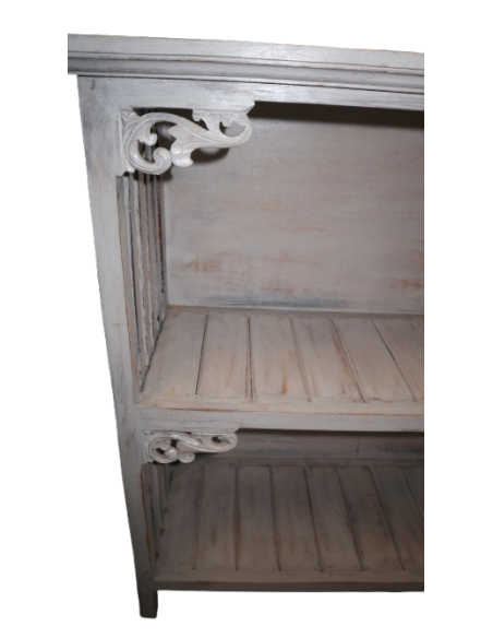Consolle ingresso shabby chic in legno di Albesia decapato – cm 85x35,5x90h – Fatto a mano in Indonesia