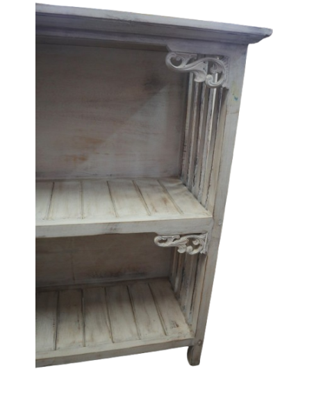 Consolle ingresso shabby chic in legno di Albesia decapato – cm 85x35,5x90h – Fatto a mano in Indonesia
