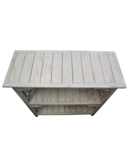 Consolle ingresso shabby chic in legno di Albesia decapato – cm 85x35,5x90h – Fatto a mano in Indonesia