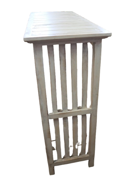 Consolle ingresso shabby chic in legno di Albesia decapato – cm 85x35,5x90h – Fatto a mano in Indonesia