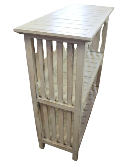 Consolle ingresso shabby chic in legno di Albesia decapato – cm 85x35,5x90h – Fatto a mano in Indonesia