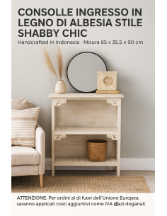 Consolle ingresso shabby chic in legno di Albesia...
