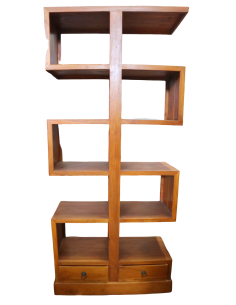 Libreria artigianale in legno massello di teak 80x35x180... 2