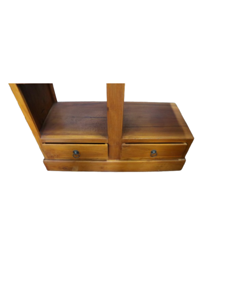 Libreria artigianale in legno massello di teak 80x35x180 cm – Stile moderno etnico