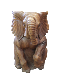 Elefante in Teak Massello Scolpito a Mano – 40x52x60h cm... 2