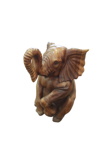 Elefante in Teak Massello Scolpito a Mano –...