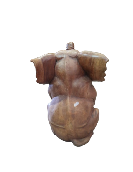 Elefante in Teak Massello Scolpito a Mano – 40x52x60h cm – Arte Artigianale Indonesiana