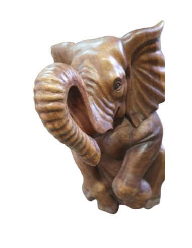 Elefante in Teak Massello Scolpito a Mano –...