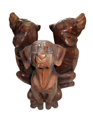 Tavolino da Fumo in Teak con Base Intagliata –...