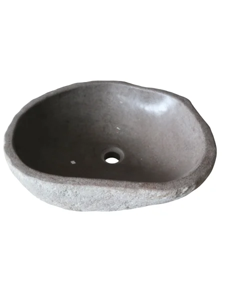 Lavandino "Pietra di fiume" – sasso di fiume Un Pezzo di Natura nel Tuo Bagno! | 47x40x16 cm | Realizzato a Mano in Indonesia