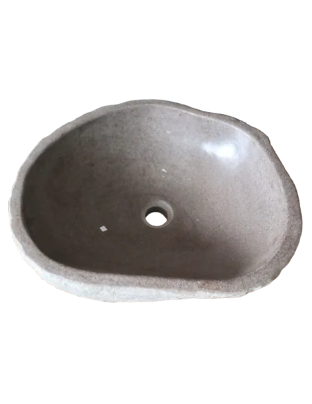 Lavandino "Pietra di fiume" – sasso di fiume Un Pezzo di Natura nel Tuo Bagno! | 47x40x16 cm | Realizzato a Mano in Indonesia