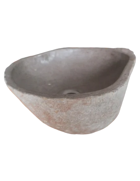 Lavandino "Pietra di fiume" – sasso di fiume Un Pezzo di Natura nel Tuo Bagno! | 47x40x16 cm | Realizzato a Mano in Indonesia