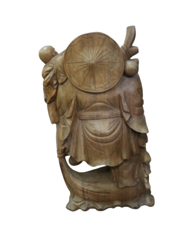 Statua Buddha della Felicità in Legno Massello...
