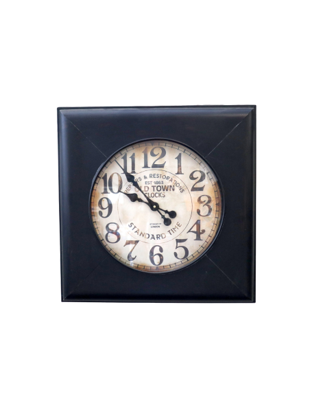 Orologio da Parete Industriale Vintage in Metallo Brunito 60x60cm – Replica d’Epoca
